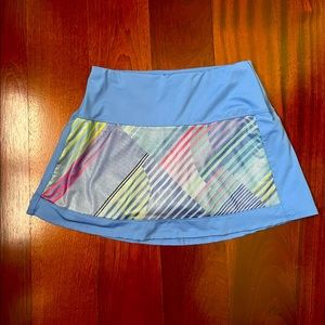 Lucky in Love Sheer Genius tennis skirt, size Small, blue
